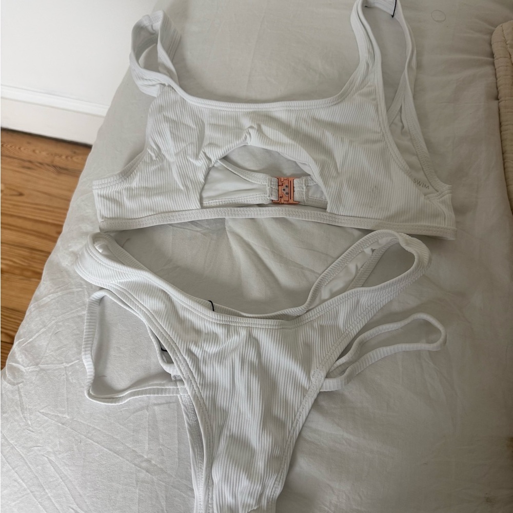 Somerfield Swim White Ribbed Swim Set